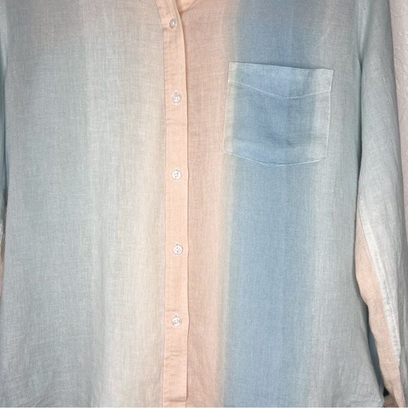 Rails Charli Sunset Gradient Button Down Shirt Linen Blend Long Sleeve size XS - Picture 7 of 8